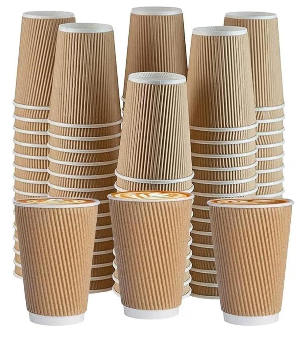 Kraft Ripple Cup 8oz - Perfect For Hot & Cold Beverages